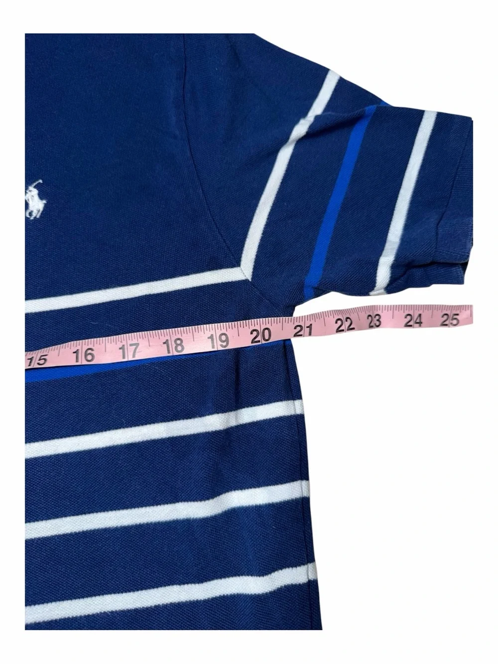 Polo by Ralph Lauren Navy Polo with White & Royal Blue Stripes